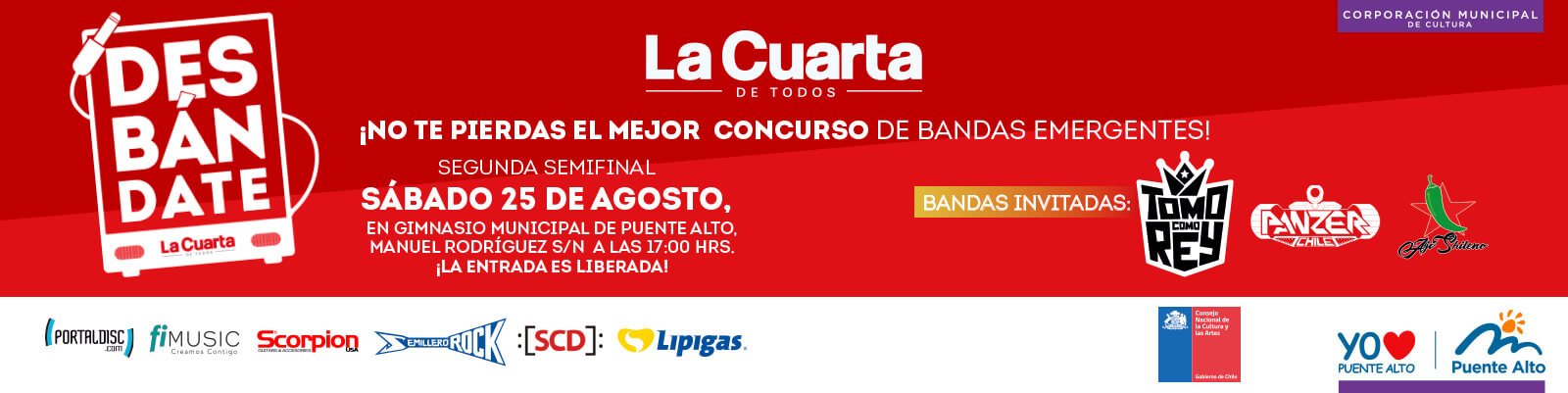 Concurso de bandas emergentes Desbándate!, segunda semifinal.