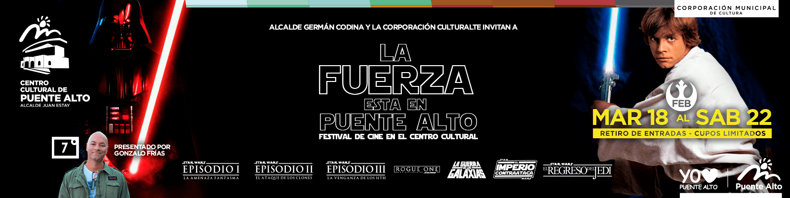 Festival de Cine Star Wars, en el Centro Cultural:  ¡La fuerza está en Puente Alto!. 